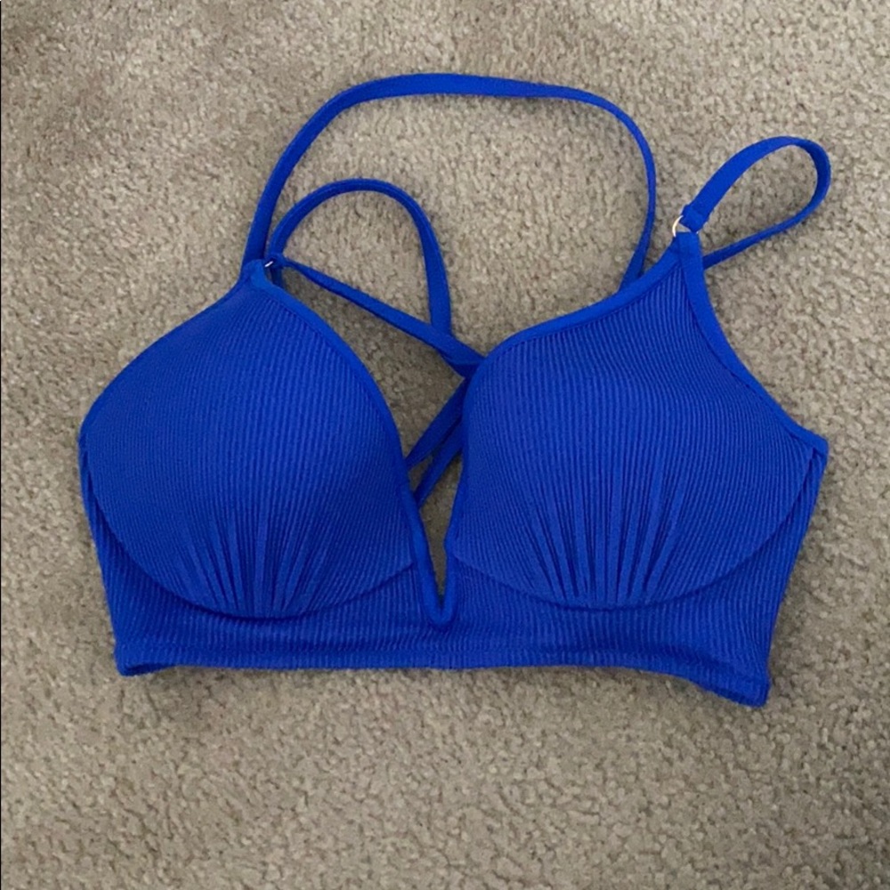 Blue bikini top